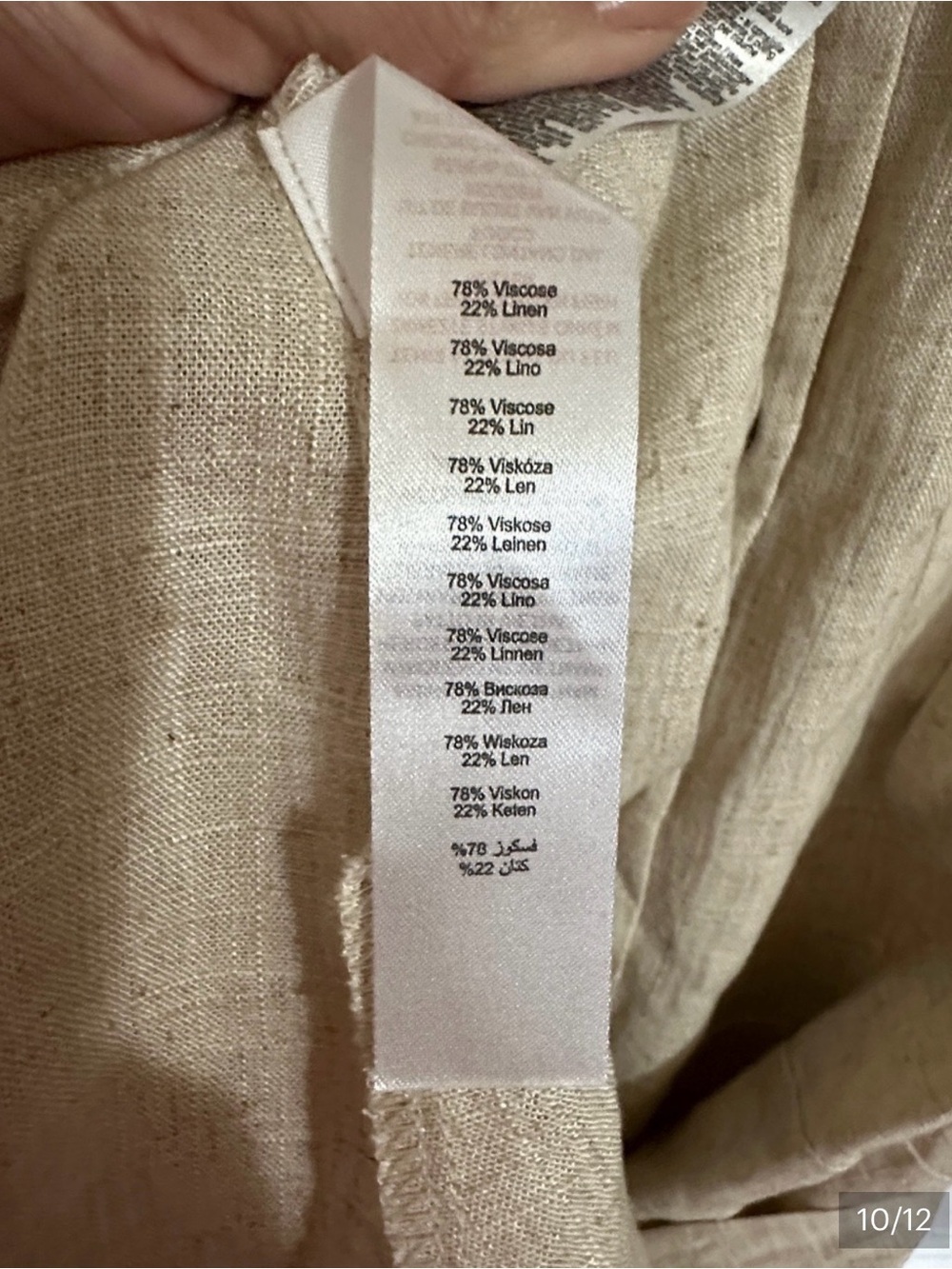 Sz M⭐️NWT APRICOT Stone Linen Blend Button-Front Midi Shirt Dress - Picture 12 of 12